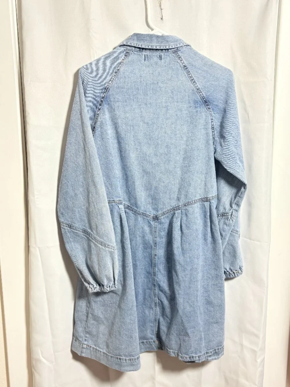 Habitual Denim Babydoll Shirt Dress Light Wash Small